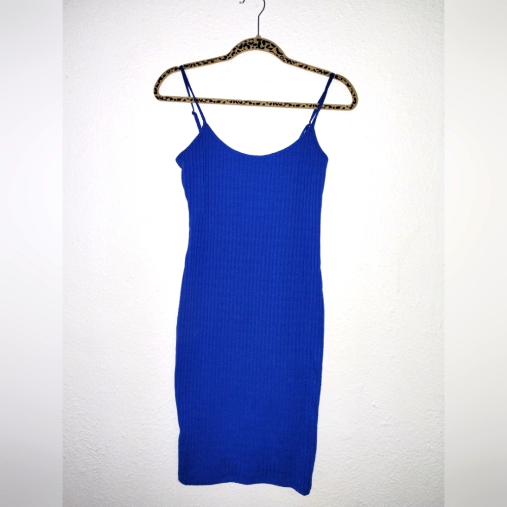 Royal Blue Fitted Spaghetti Strap Dress